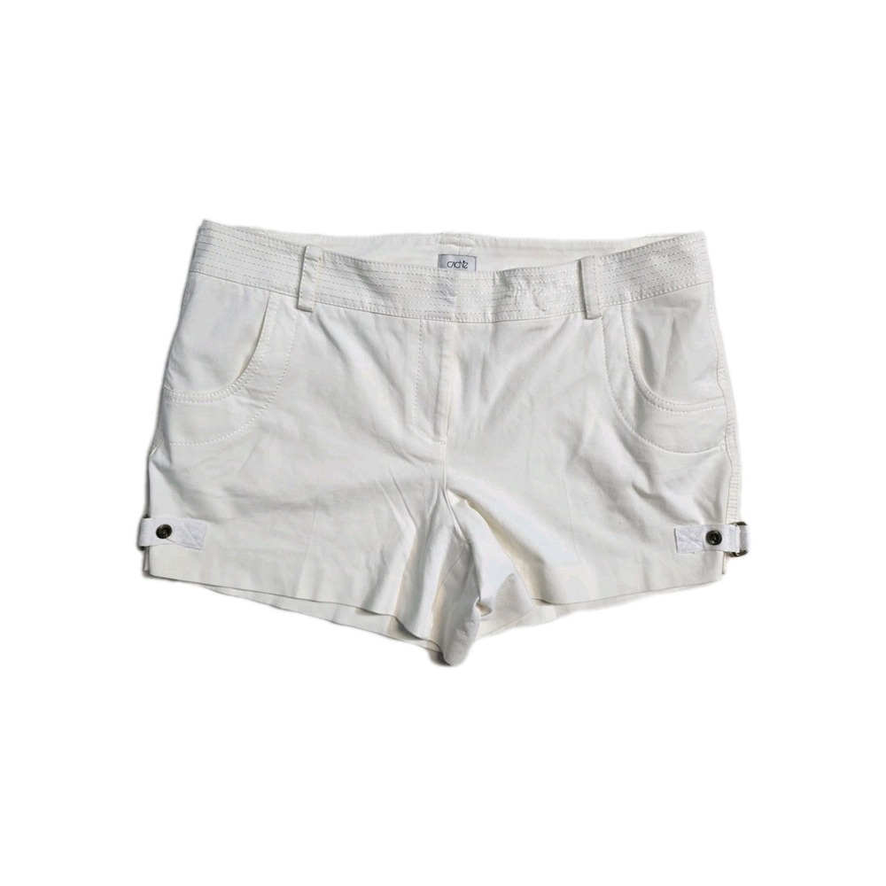 Vintage  Y2K Women's Cache Short 14 White Cotton Blend‎